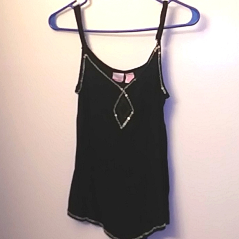 Xhilaration black sequin tank sz S